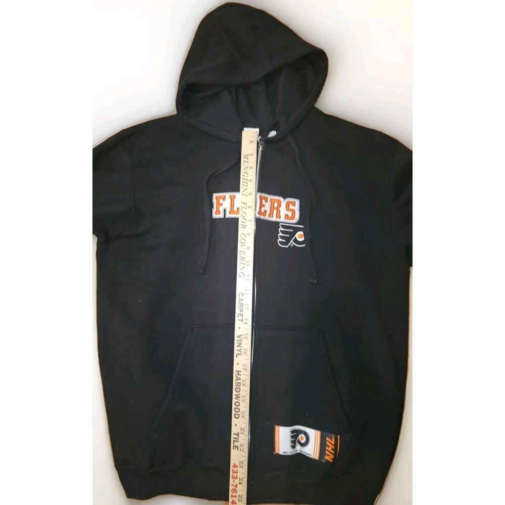 New! Philadelphia Flyers Hockey Full Zip Hoodie Sweatshirt Black Size Med NWT - Picture 6 of 6